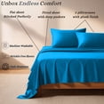 thumbnail image 5 of Amay Soft Luxury Organic Cotton Alaskan King Bed Sheet Set, 4-Piece, 500 Thread Count, Deep Pocket, Soft, Comfortable, All-Season Bedding, Turquoise, 5 of 7