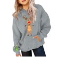 thumbnail image 5 of Mercatoo Boys Girls Christmas Reindeer Sweatshirt with Pocket Teen Cute Hoodies Long Sleeve Pullover Shirts Cotton Clothes, 5 of 5