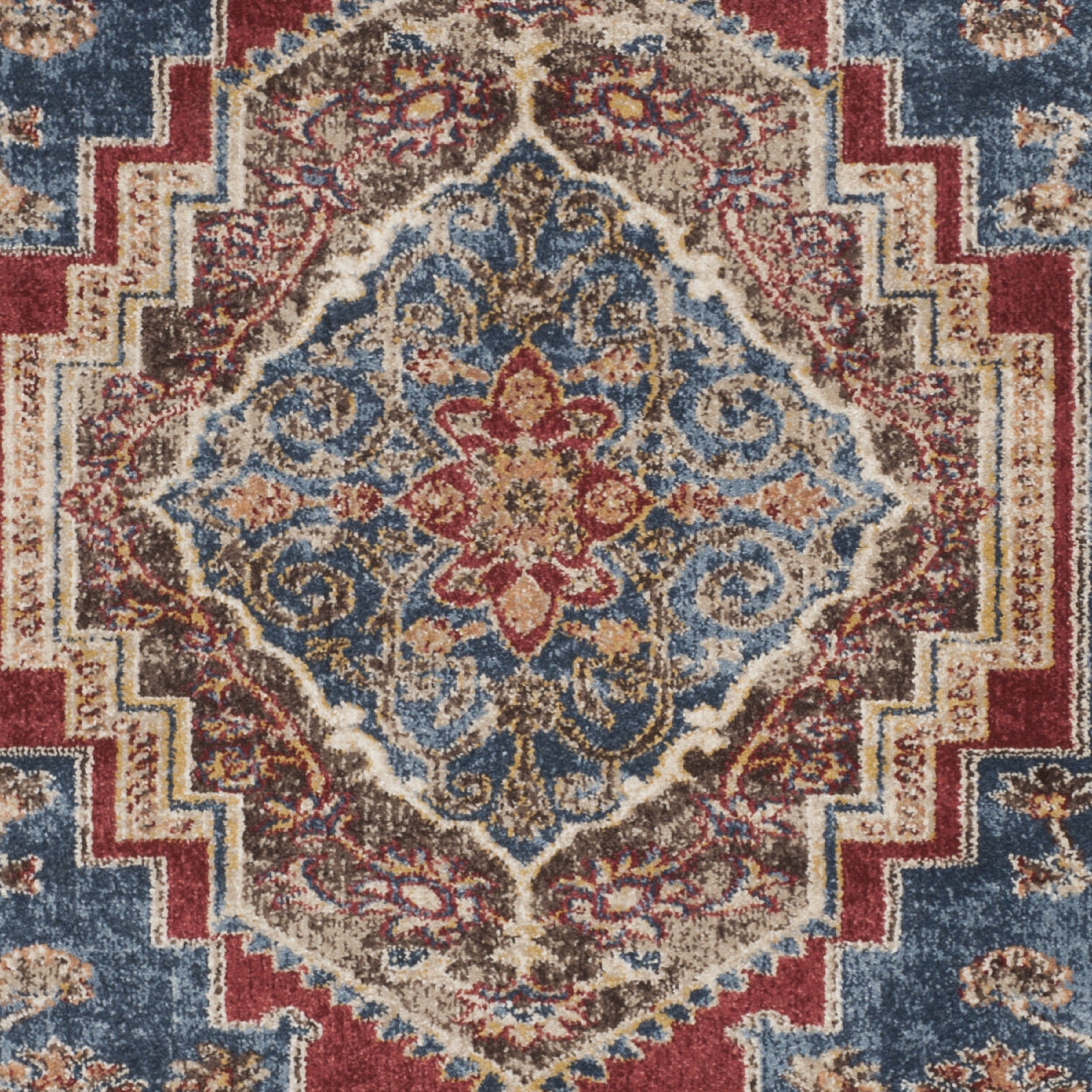 SAFAVIEH Bijar Kagan Traditional Runner Rug, Royal/Brown, 2'3" x 12'