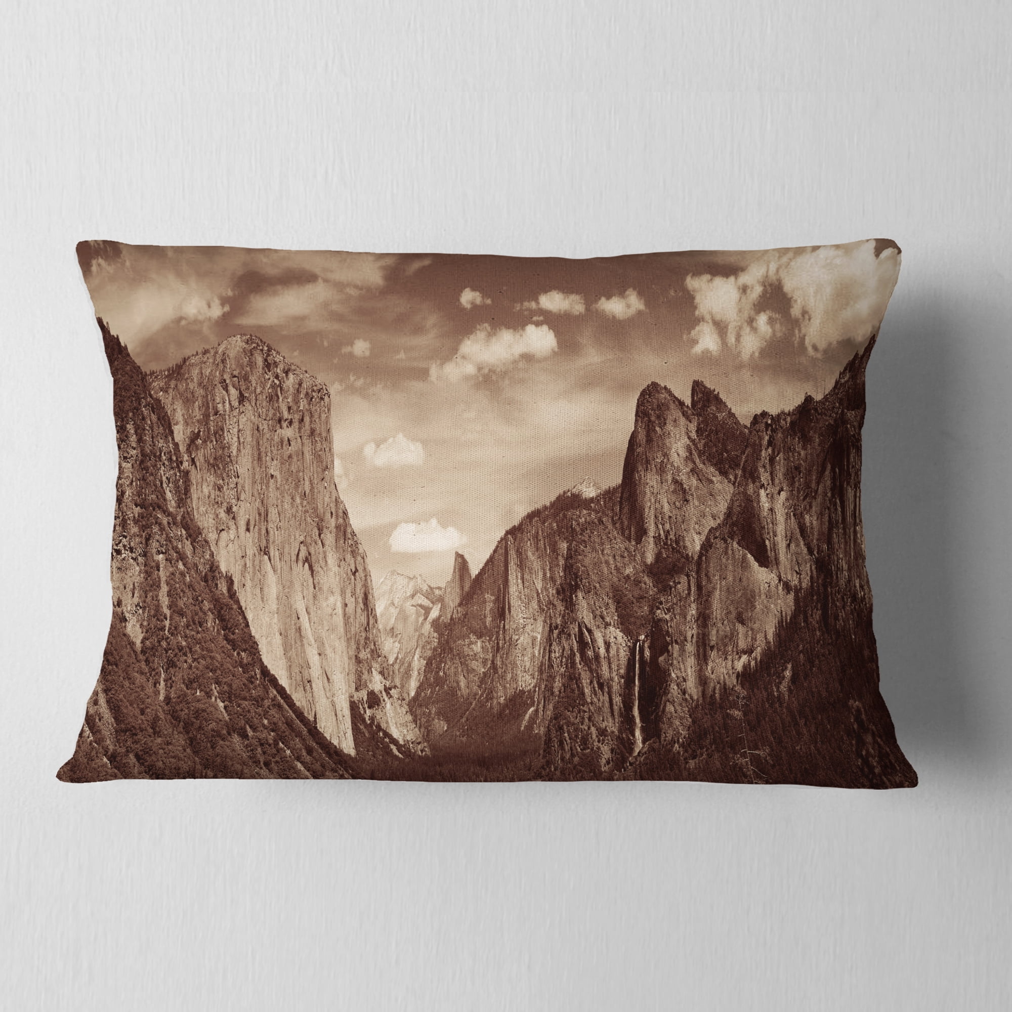 Designart 12" x 20" Black Polyester Throw Pillow