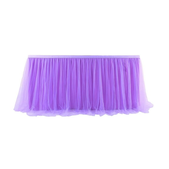BIZHUA Tulle Table Skirt High-End Gold-Rimmed Mesh Birthday Wedding Party Decoration, 1Pc Table Skirt