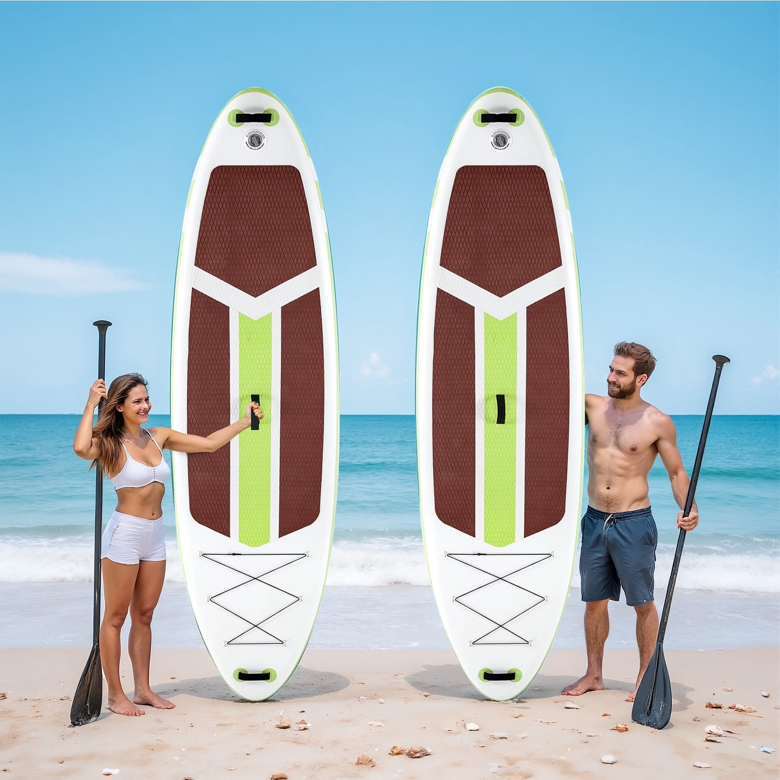 Blorly Paddle Board, Inflatable Stand Up Paddleboard Ultra-Light for Adults, Beginners and Experienced Surfers, Non-Slip, Premium SUP Paddleboard Accessories, Green
