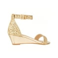 thumbnail image 3 of Women's Adjustable Ankle Strap Open Toe Low Wedge Sandal Comfortable Platform Heeled Sandals, 3 of 5