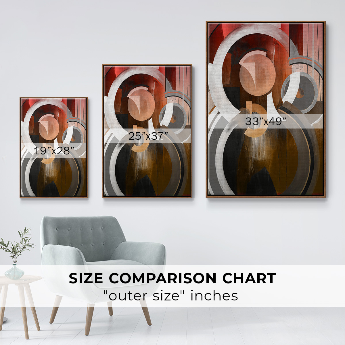 Focal Framed Premium Gallery Wrapped Canvas - Ready to Hang - 25 x 37 - Walnut Floating Frame