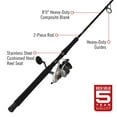 thumbnail image 5 of Quantum Reliance Spinning Reel and Fishing Rod Combo, 8-Foot 2-Piece Fishing Pole, Size 85 Reel, Silver/Black, 5 of 13