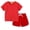 Red, variant on Toddler Girl Boy Summer Clothes Outfits Cotton Breathable Solid Color Short Sleeves Tops + Shorts Outfits Set 1-9T
