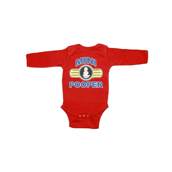 Infants "Mini Pooper" Long-Sleeve Bodysuit - Red - 12M