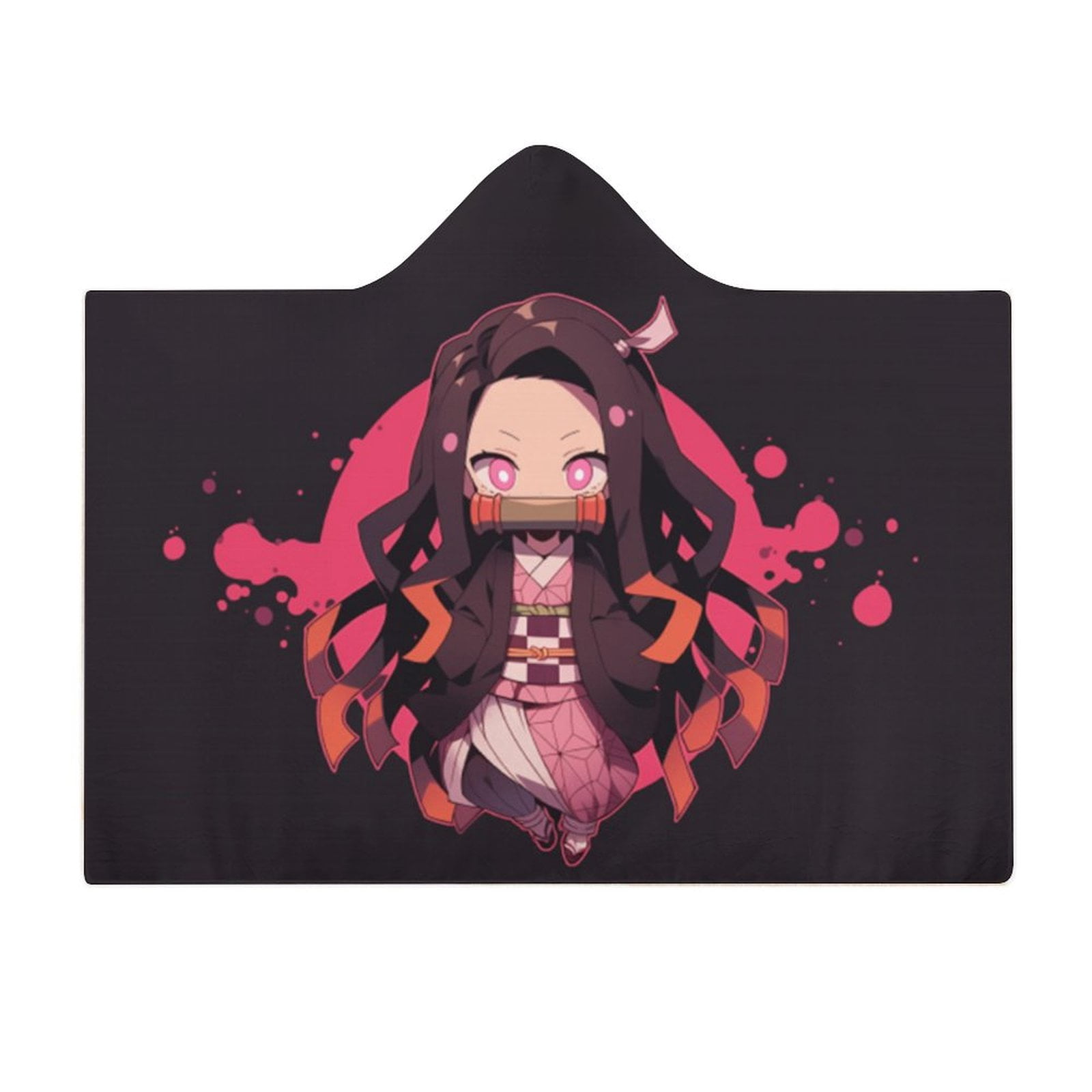 Demon Slayer Wearable Blanket Cloak Arctic Velvet Hooded Blanket Soft Fuzzy Hoodie Blanket Cape for Adults Kids 50"x60"