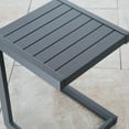 thumbnail image 4 of Ulax furniture Aluminum Patio Snack Side Table C Shaped Outdoor End Table Outside Small Table (Dark Grey), 4 of 9