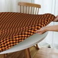 thumbnail image 5 of Round Fitted Tablecloth 44 Inch, Halloween Orange Gingham Round Fitted Tablecolth Elastic Stretch Tablecloth Washable Table Cloths Polyester Table Cover for Dining, Party, Buffet, Wedding, 5 of 8