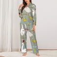 thumbnail image 3 of Disketp Pajamas Set Long Sleeve Sleepwear Womens Button Down Nightwear Pj Sets-Cute Farm Birds, 3 of 9