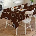 thumbnail image 4 of Brown Horseshoe Rectangle Tablecloth, Western Country Star Vintage Waterproof & StainResistant Tablecloth, Washable Oil-proof Table Cover for Dining/Party/Wedding/Camping/Buffet 54x108 In, 4 of 9