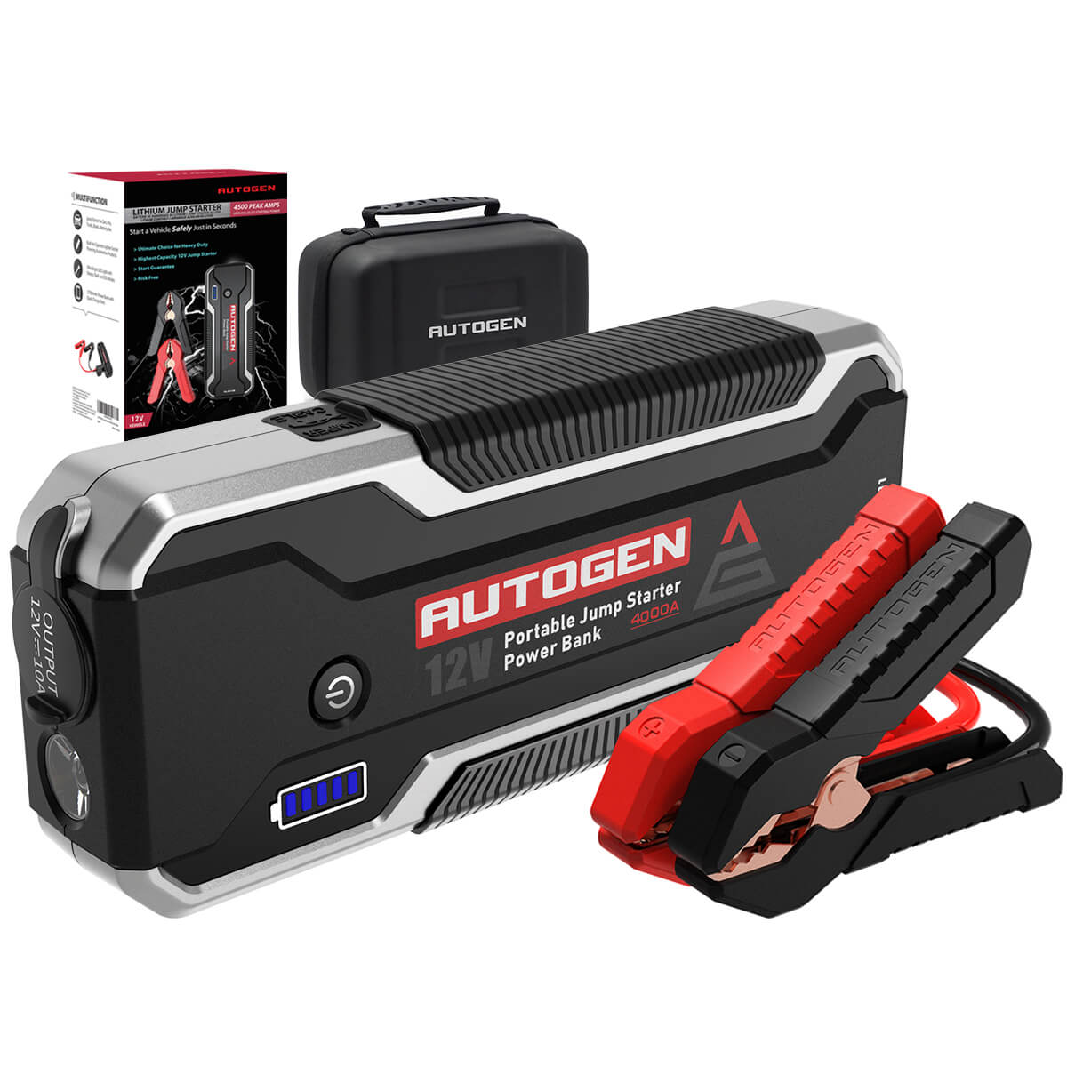 AUTOGEN® Car Jump Starter 4000A 27000mAh 12V for 10.0 Liter Gas and