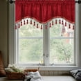 thumbnail image 4 of Btomtd Fringed Valance Curtains with Rod Pocket for Living Room and Kitchen Window Valances Short Panels for Household Decoration Valances for Windows - 59.05"x15.74", Red, 4 of 6