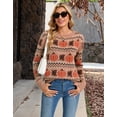 thumbnail image 4 of Halloween Sweaters for Women 2026 Fall Pumpkin Knit Pullover Sweater Fair isle Crewneck Khaki Sweaters Shermie, 4 of 9