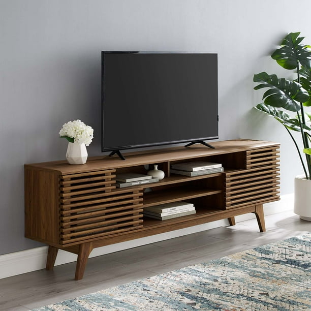 Modway Render 71" Media Console TV Stand in Walnut ...