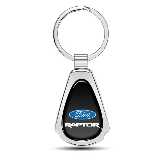 Ford F-150 Raptor 2017 up Black Dome Chrome Metal Teardrop Key Chain