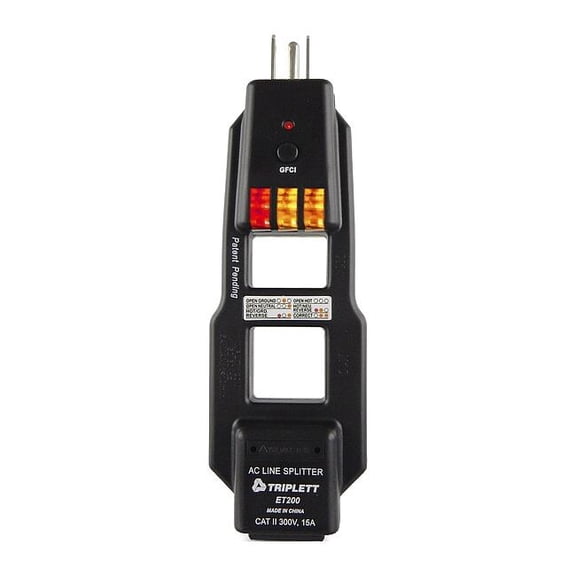 AC Line Splitter/GFCI Tester, 120V AC ET200