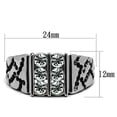 thumbnail image 2 of Luxe Jewelry Designs Men's Stainless Steel Tapered Ring with Crystals - Size 8 (Pack of 2), 2 of 4