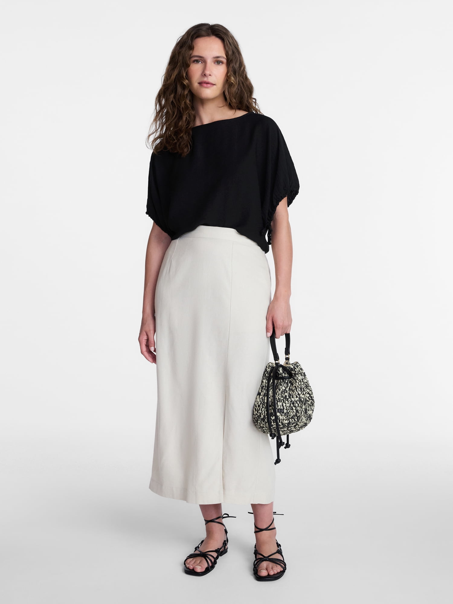 Time and Tru Women's Boatneck Top with Dolman Sleeves, Sizes XS-XXXL
