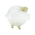 thumbnail image 5 of perfk Glass Pig Piggy Bank Money Saving Jar Cute Piggy Bank for Entrance Bar Decor Golden long mouth, 5 of 10