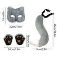 thumbnail image 3 of JoyMoreHome Halloween Faux Fox Cosplay Costume Set, Plush Mask Fluffy Paw Gloves Plush Tail Halloween Cosplay Party Supplies, 3 of 6
