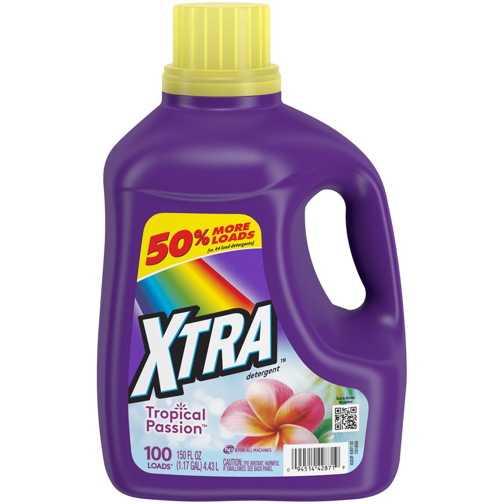 Xtra Liquid Laundry Detergent, Tropical Passion, 150oz