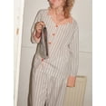 thumbnail image 3 of Women Y2k Pajama Set Striped Contrast Color Long Sleeve Sleepwear Lounge Sets Homewear Nightwear, 3 of 7