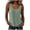 Green, variant on Womens Cotton Linen Striped Tank Tops- Casual Summer Relaxed Fit U Neck Lightweight Sleeveless Tops Red Size XL