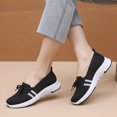 thumbnail image 3 of Womens Slip on Walking Shoes Spring Comfortable Breathable Lace up Mesh Golf Driving Nursing Sneakers, 3 of 7