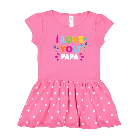

Inktastic I Love You Papa with Flowers Gift Toddler Girl Dress
