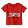 thumbnail image 3 of MIXUE Girls Tops & T-Shirts Summer Mother'S Day Floral Letter Print Crew Neck Short Sleeve Fashion Casual Tshirts Holiday Wear,Red,12-13 Years, 3 of 3