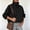 Black, variant on Women's Solid Color Zip-Up Jacket with Stand Collar and Long Sleeves,Mid-Length Windbreaker Outerwear with Elastic Hem and Side Pockets for City Strolls and Weekend Travel