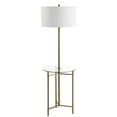 thumbnail image 6 of JONATHAN Y Charles 59" Metal/Glass LED Side Table and Floor Lamp, Brass, 6 of 8
