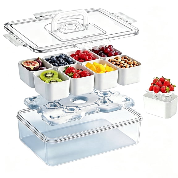 QIYFDDF Snackle Box Container,8-compartment leakproof portable fridge-safe snack container for fruits, snacks, travel and parties