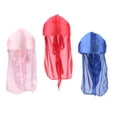 thumbnail image 2 of 3pcs Mujeres Gorro de Larga Pérdida de Cabello Bufanda Sombrero Pirata Gorro - Azul + Rojo + Rosa Sunnimix Mujer Hombre Durag Sombreros, 2 of 7