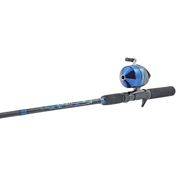 South Bend Worm Gear Fishing Rod and Spincast Reel Combo Orange, Blue