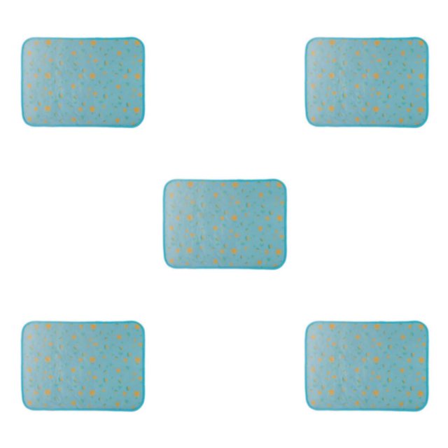 relayinert 1/2/3/5 Pet Ice Mat Sleeping Washable Replacement Colorful Bedroom Floor Small Animal Lying Sleeping Cooling Pad Accessories Fruit Blue M 5PCS