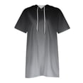 thumbnail image 4 of Gray Women's Short Sleeve T-shirt, Womens Summer Oversized Hoodies Casual Short Sleeve Shirts Fashion Tunic Tops Lightweight Pullover With Pockets,Women's Short sleeve T-shirt XXL, 4 of 5