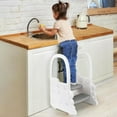 thumbnail image 5 of Historyli Toddler 2-Step Stool-with Handrails,Anti-Slip Step Ladder-Toddler Learning Helper Stool Multifunctional Standing Tower for Bathroom Sink,Kitchen Counter, 5 of 9