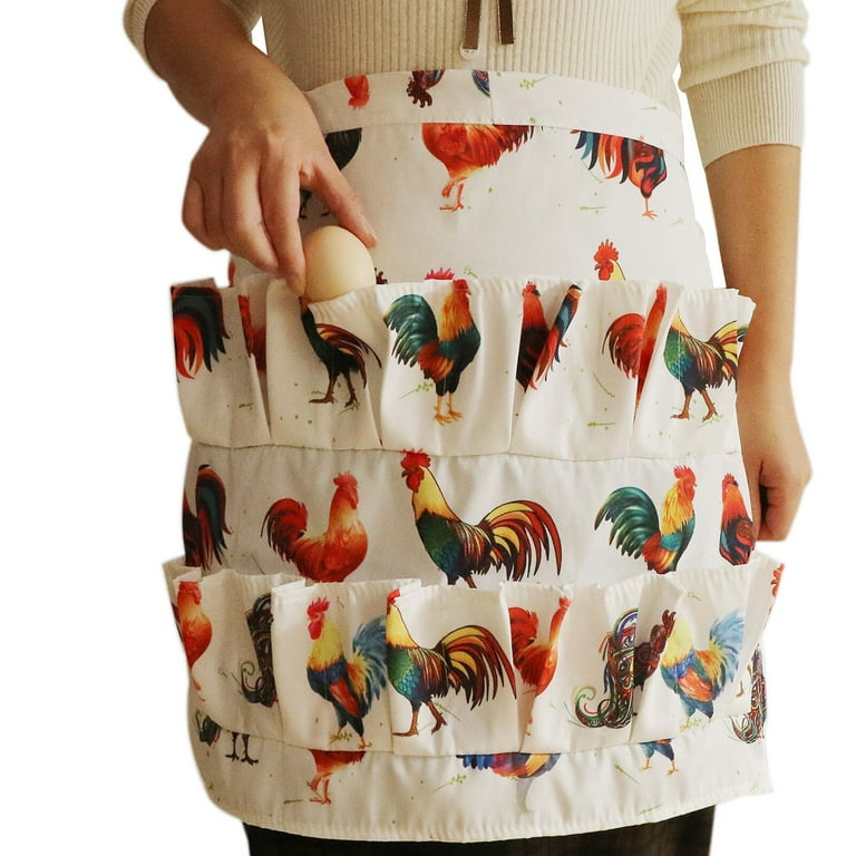 Chicken Egg Collecting Apron,12 Deep Pockets for Hense,Duck,Goose