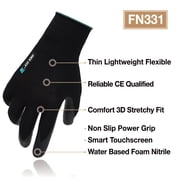 DEXFIT FN331 Black Work Gloves (Nitrile-Coated, Medium) - 3 Pairs