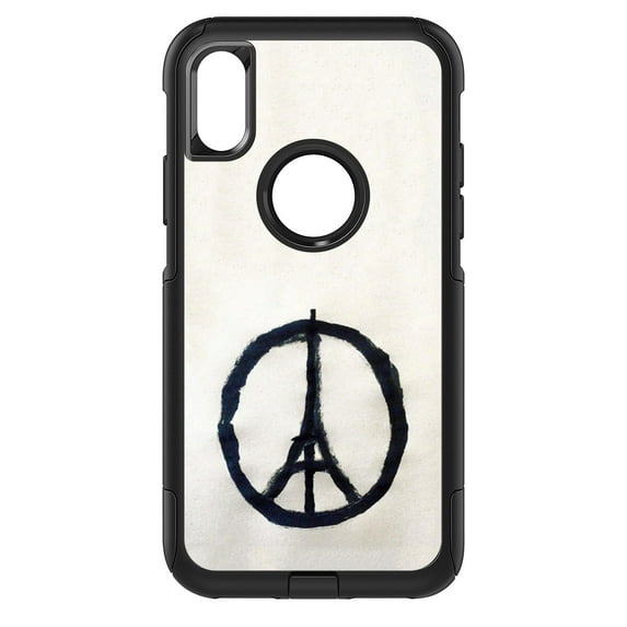 DistinctInk Custom SKIN / DECAL compatible with OtterBox Commuter for iPhone X / XS (5.8" Screen) - Paris Peace Symbol - Show Your Love of Paris