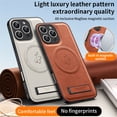 thumbnail image 2 of Allytechgroup Magnetic Case for iPhone 17 Pro, Slim Fit Stand Phone Case Compatible with MagSafe Shockproof Protective Back Cover Bumper for iPhone 17 Pro Women Men, Brown, 2 of 7