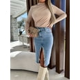 thumbnail image 3 of Falda vaquera dividida a la moda para mujer, faldas vaqueras ajustadas elegantes de cintura alta, novedad de primavera y verano 2023, 3 of 5
