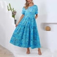 thumbnail image 1 of WILLBEST et Femmes Femmes Décontracté Ample Bohème Robe Florale avec Poches Manches Courtes Longue Maxi Été Plage S Robe, 1 of 4