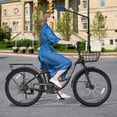 thumbnail image 6 of Lilypelle Electric Bike for Women Adults, Peak 700W Motor 20MPH, 50 Miles Electric Cruiser Bike with 36V 10.4Ah Battery, 7-Speed Electric Bicycle, 26" Tires and Front Fork Suspension, 6 of 10