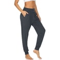 thumbnail image 3 of CQONEPT Womens Tapered Pants Dressy Casual High Waist Loose Workouts Activewear Trousers with Pockets Dark Gray S, 3 of 6