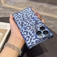 thumbnail image 2 of For iPhone 14 Case, Cute Leopard Print Shockproof Soft Rubber TPU Protective Plating Cover for Women Girls, Slim Anti Scratch Dust-Proof Case for iPhone 14,Blue, 2 of 10