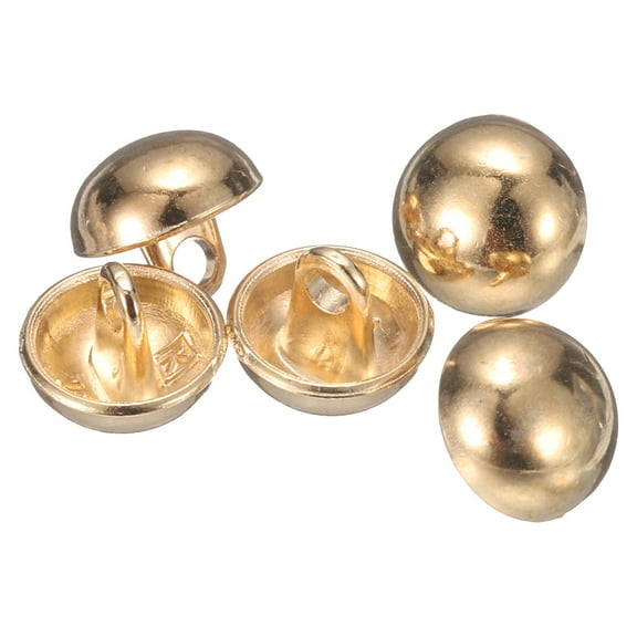 Uxcell 5pcs Hal-Domed Metal Sewing Buttons, 10mm / 3/8" Half Round Mushroom Pearl Cap Metal Buttons for Blazer Suit, Coat, Gold